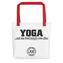 Load image into Gallery viewer, Yoga..and she lived happily ever after. Tote bag